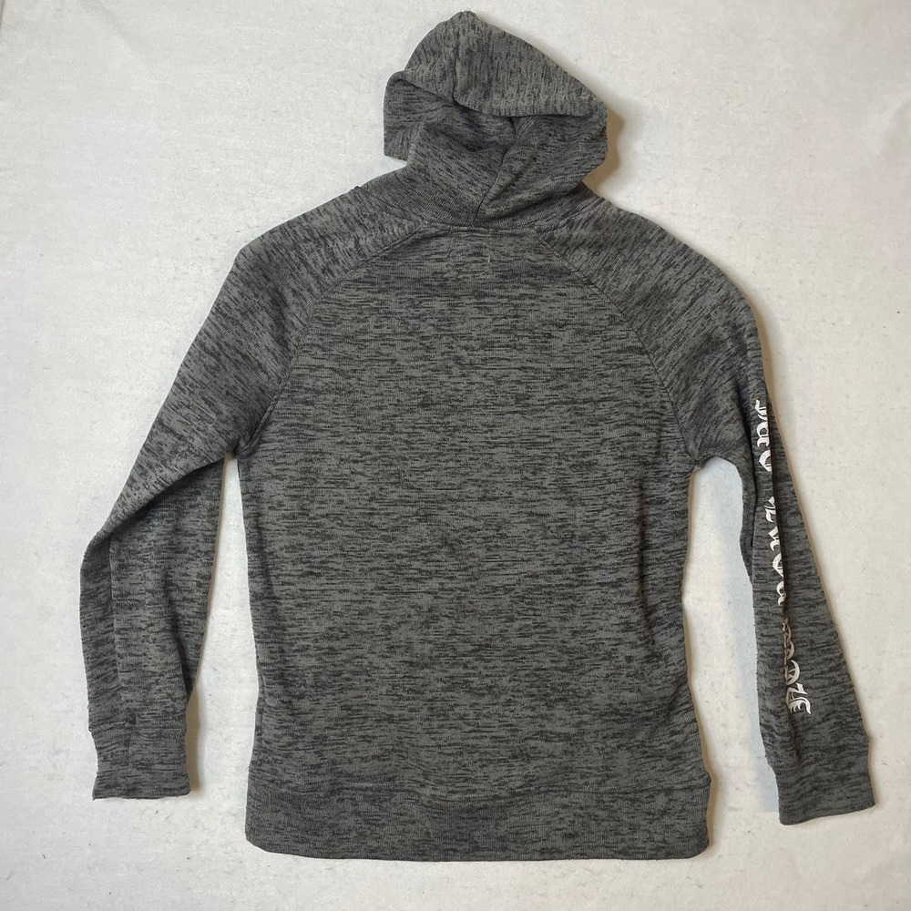 MECCA NYC Hoodie Mens Size L Heather Gray Logo Spell Out Streetwear Pullover - Picture 2 of 8